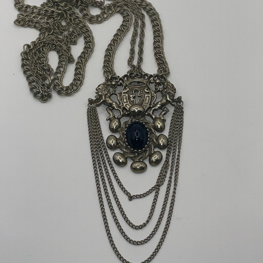 Vntg Pauline Rader Midievil Design With Black Sto… - image 2